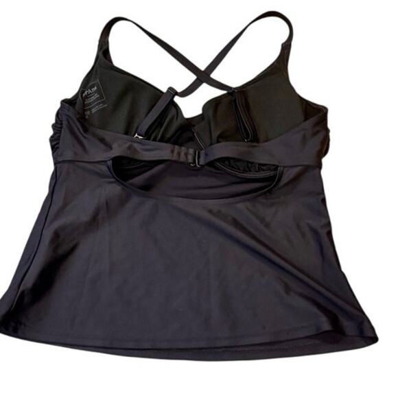 Prana Black Tankini Swim Top Women’s Size 36D / Medium Adjustable Straps - Picture 3 of 9